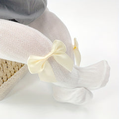 Baby Girls Bow Pantyhose Mesh Thin Tights Spring Summer