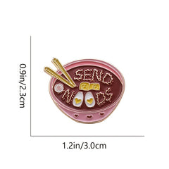 One Bowl Egg Soup Noodle Brooch Accessory