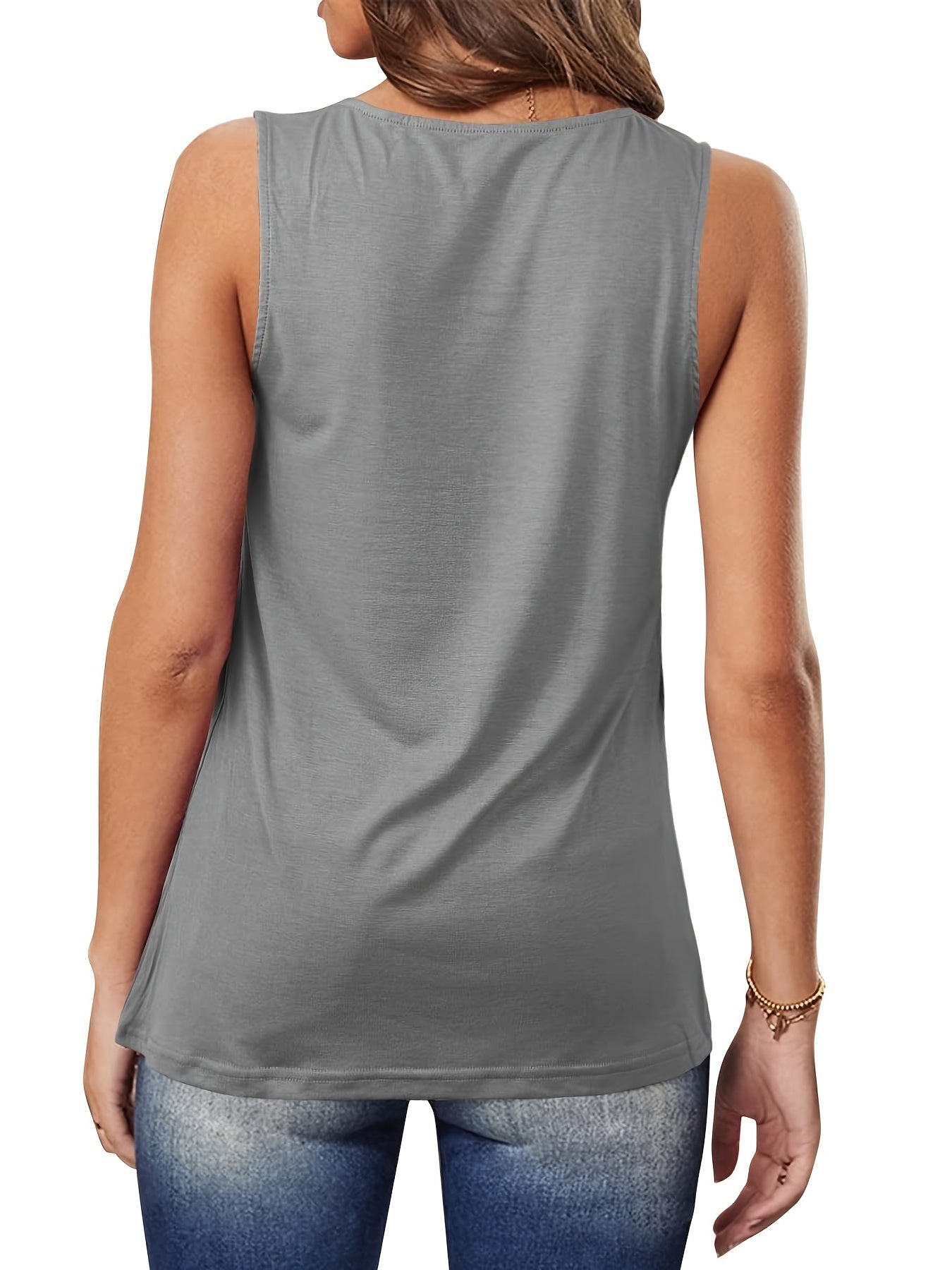 Basic Tank Top V Neck Sleeveless Summer Tank Top
