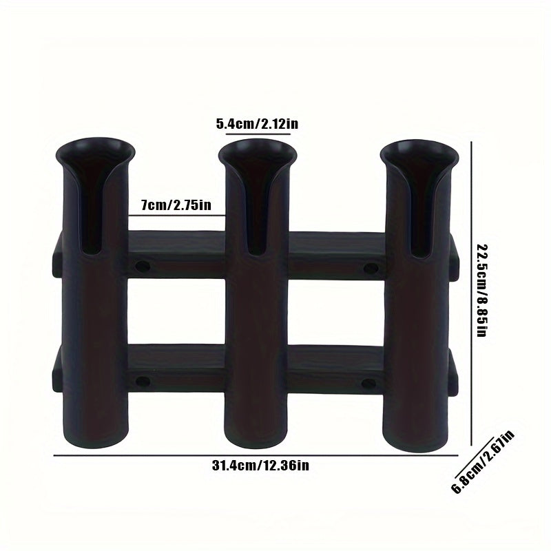 Triple Tube PVC Fishing Rod Holder for Boats and Kayaks
