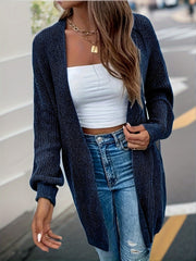  Casual Cardigan Women's Plus Solid Long Sleeve Open Front Sweater