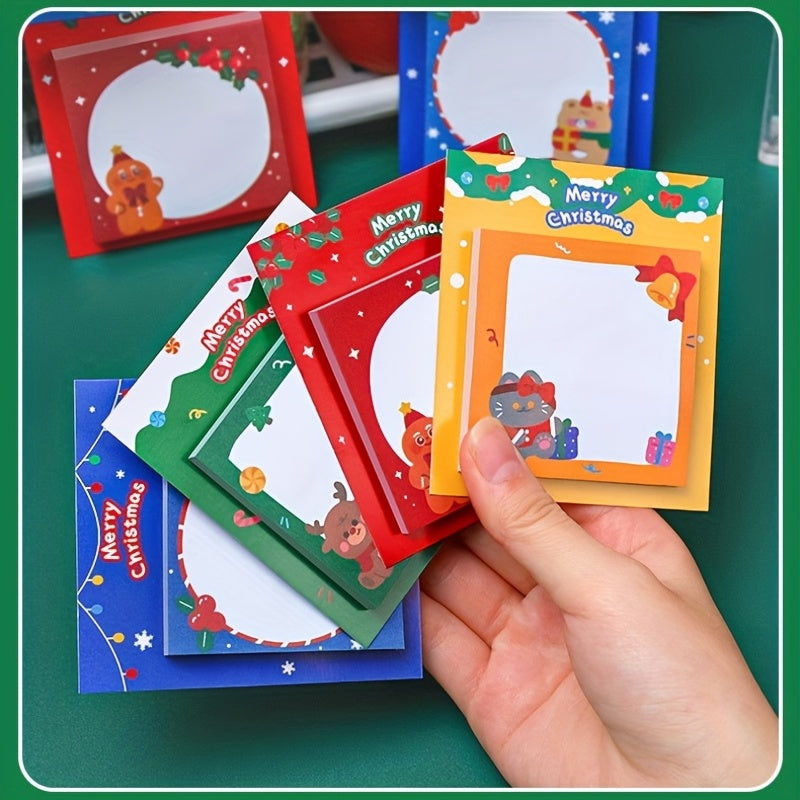 4pcs Cartoon Christmas Sticky Notes - Creative Message Sticky Notes