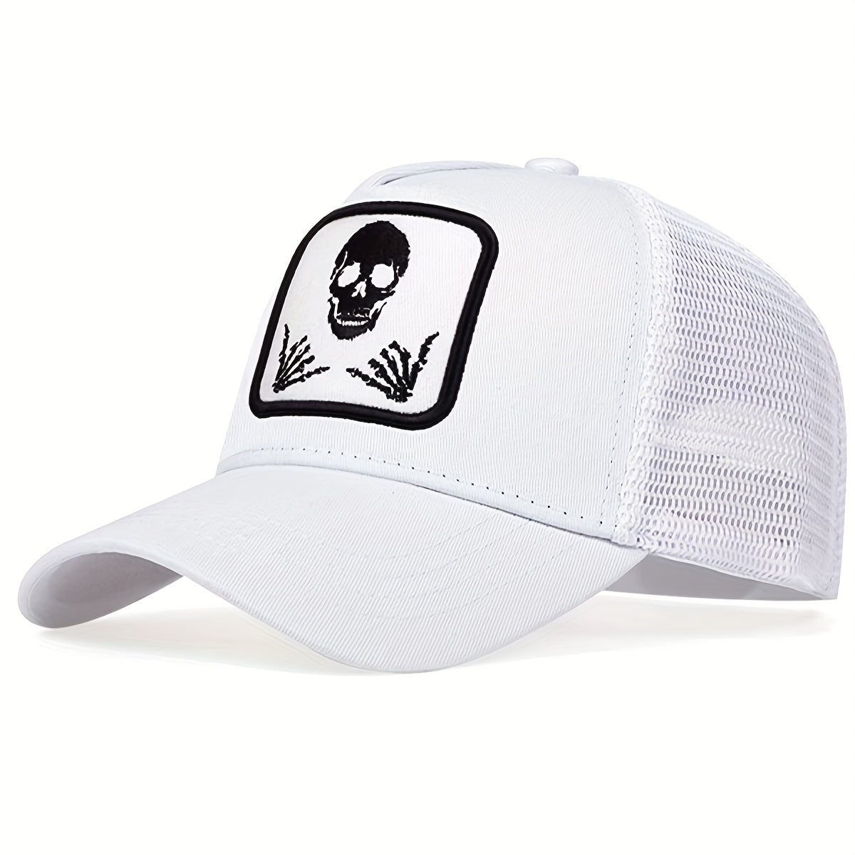 Unisex Sunshade Skull Head Embroidery Baseball Cap
