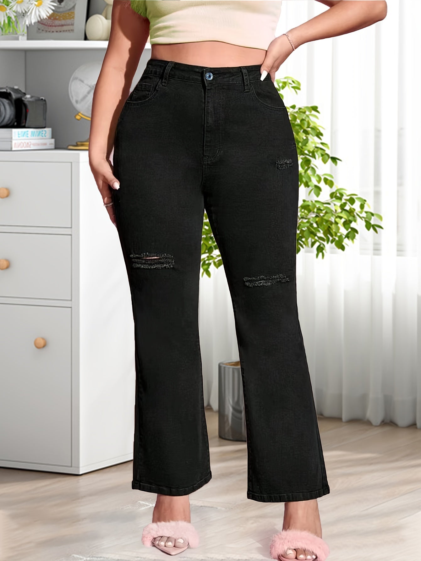  High Rise High Stretch Flared Leg Jeans