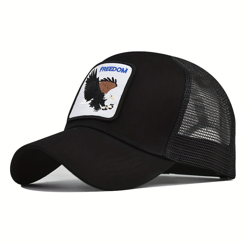 FREEDOM Eagle Trucker Hat Mesh Baseball Cap Adjustable Sunshade Dad Hat