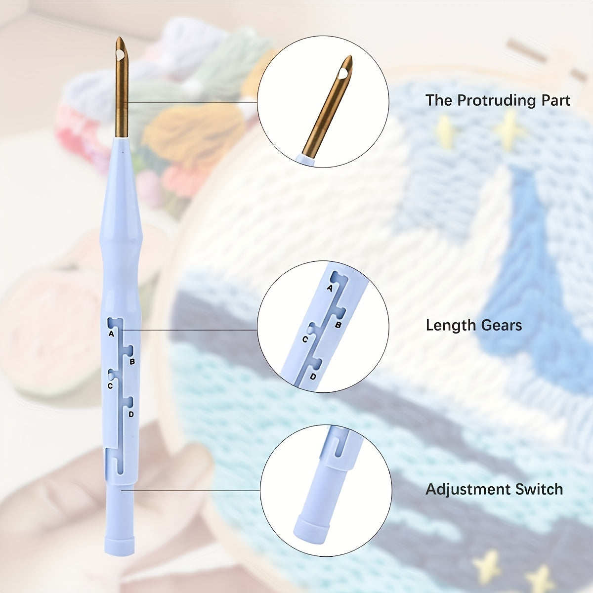 Christmas Elk Punch Needle Starter Kit DIY Gift Yarn Rug Punch Needle