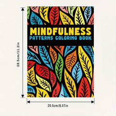 Mindfulness Patterns Coloring Book - 22 Pages of Vibrant Leaf Designs