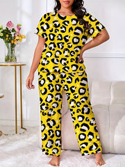 Colorful Dot & Butterfly Print Pajama Set