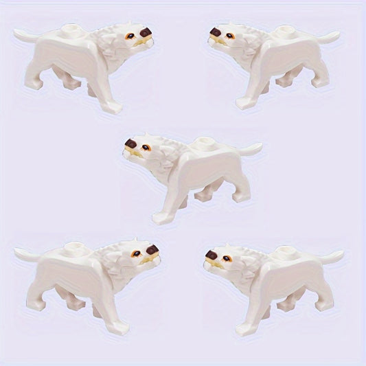 5pcs Glow in the Dark Wolf King Blocks Set Anime Farm Decor DIY Animal Park Kit