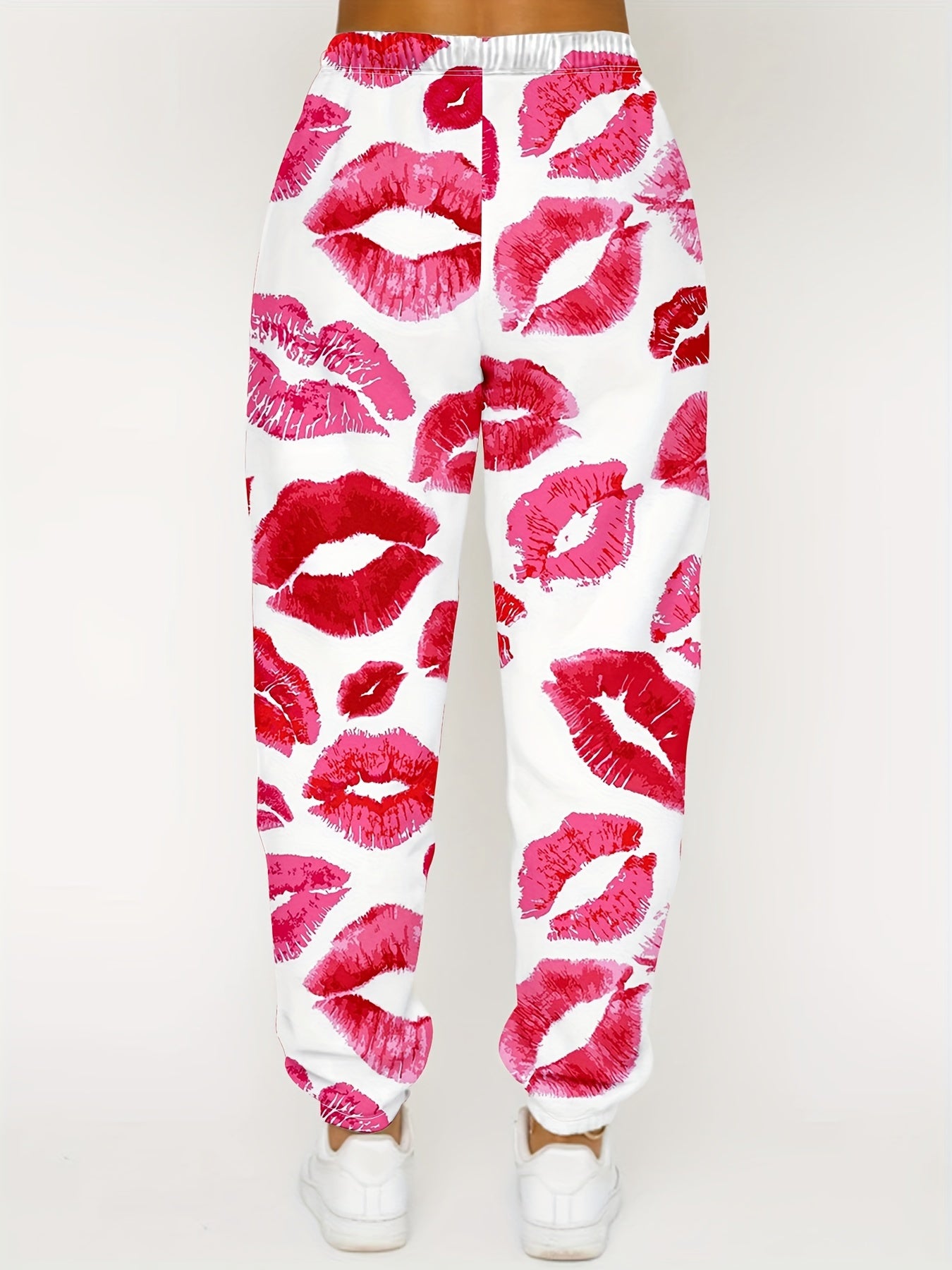  Y2K Pants Women's Plus Kiss Print Joggers