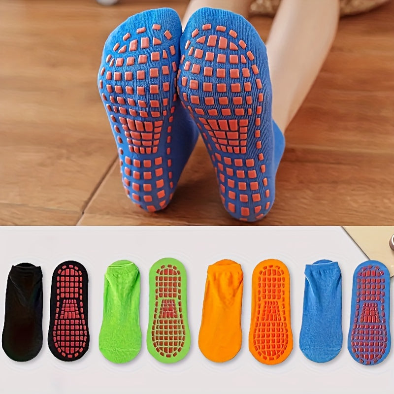 5 Pairs Comfy Crew Socks Breathable Non slip Women's Stockings
