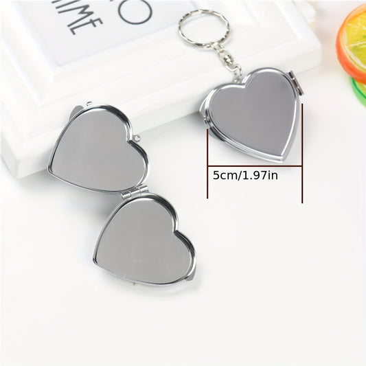 12pcs Sublimation Blank Keychain Mini Metal Makeup Mirror