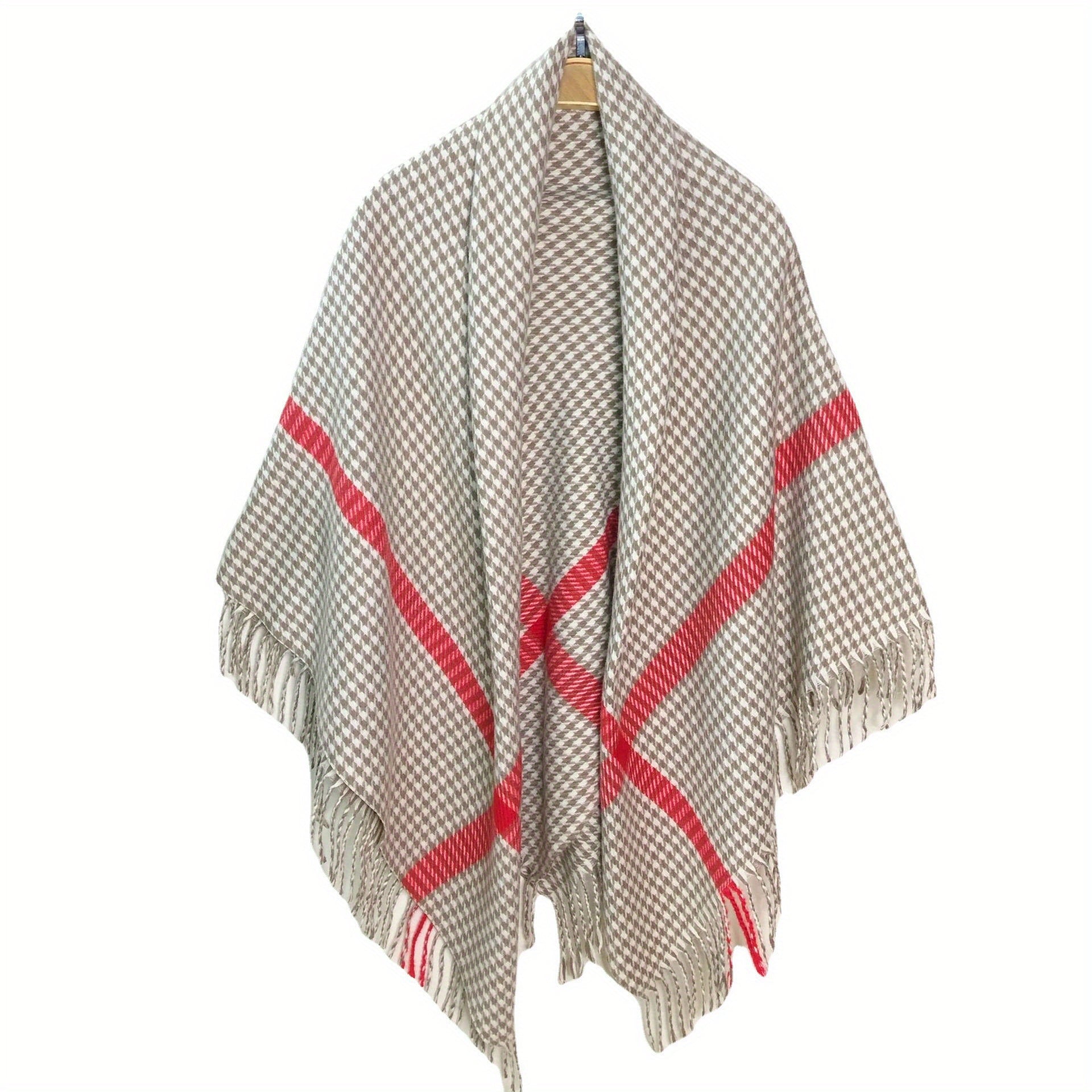 Houndstooth Shawl Blanket Scarf Warm Cashmere Wrap