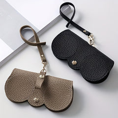 Lychee Embossed Glasses Bag PU Leather Sunglasses Pouch