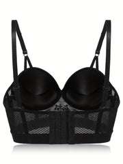 Push Up Bra with Contrast Lace Detail