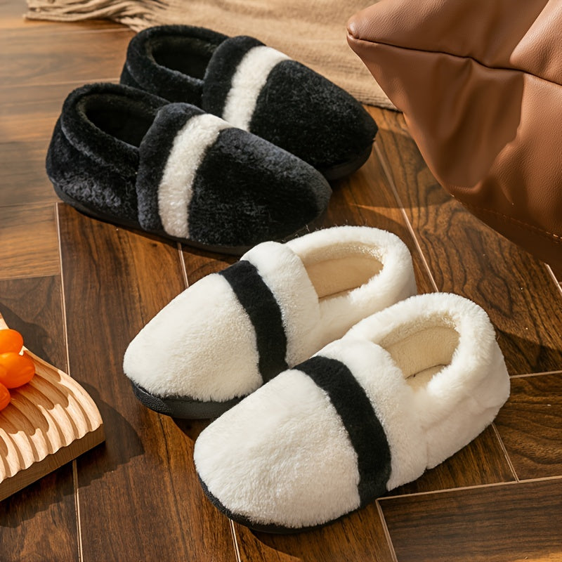 Plush Lined Fuzzy Slippers Non Slip Indoor Shoes