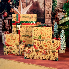 6pcs Christmas Gift Wrapping Paper Gift Boxes Holiday Crafts Decorations