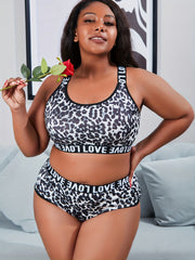  Leopard Print Sports Lingerie Set