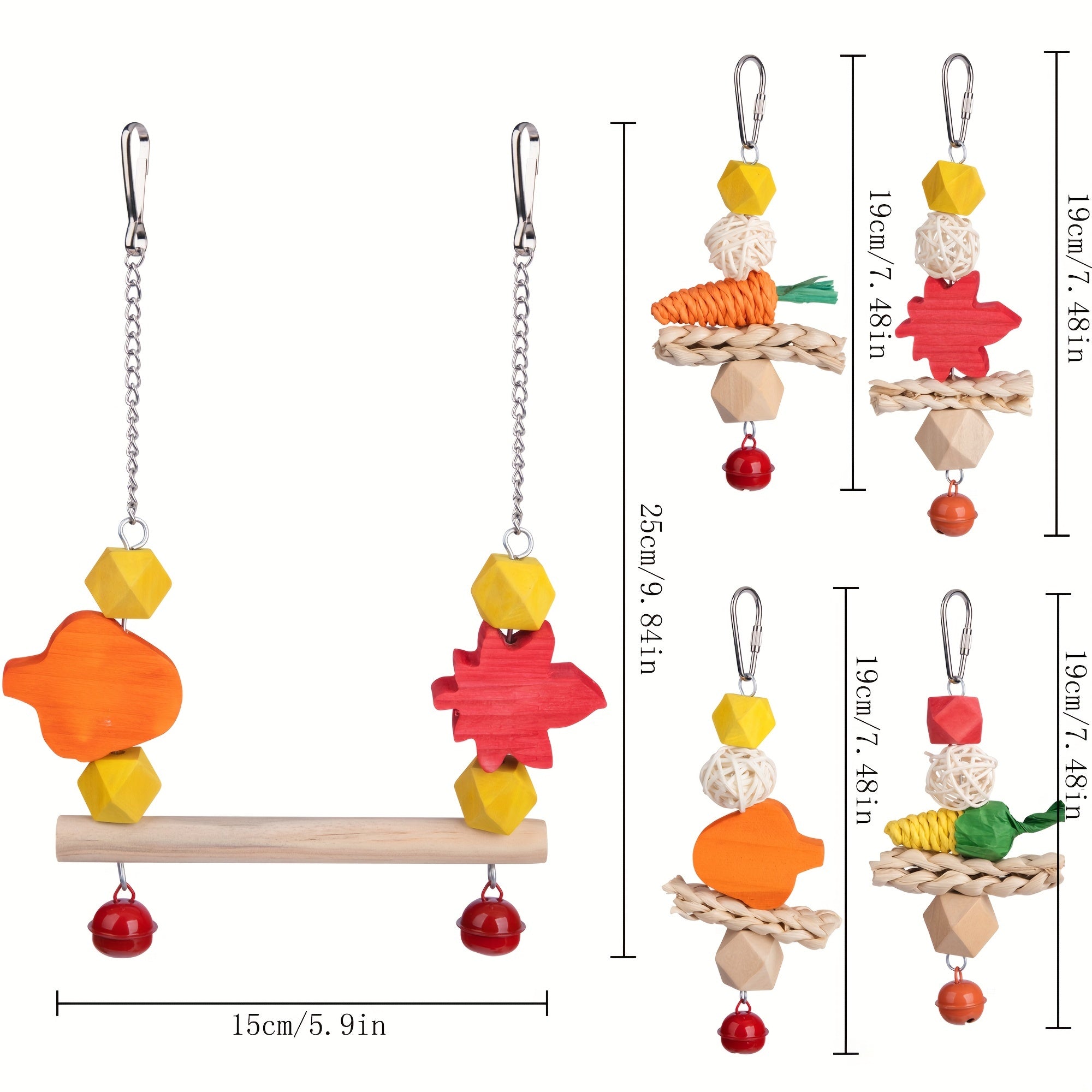 Bird Swing & Chewing Hanging Toy for Parakeets & Cockatiels