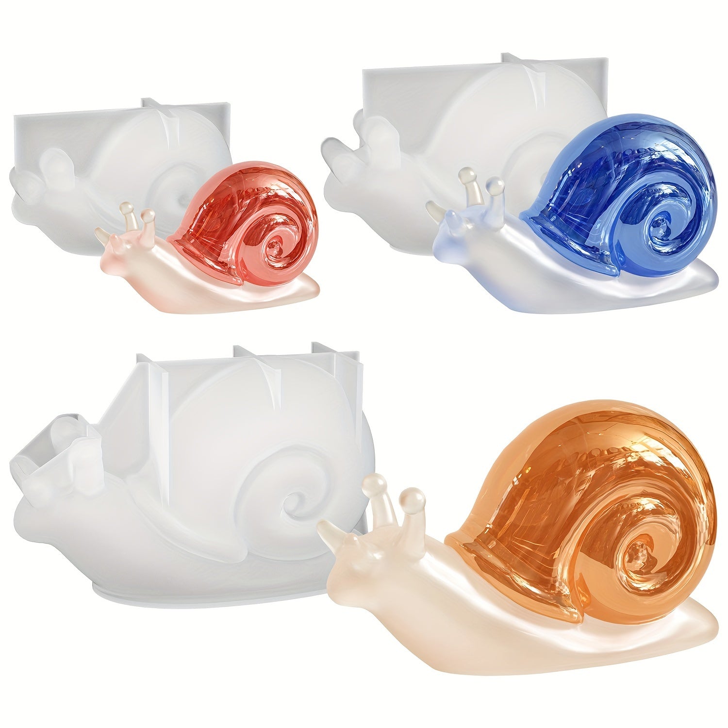 3D Snail Silicone Mold for Desktop Ornament, Valentine Anniversary Decoration