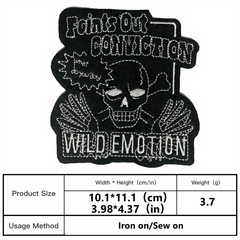Punk Skull Embroidery Patch For Men - Clothing Decoration