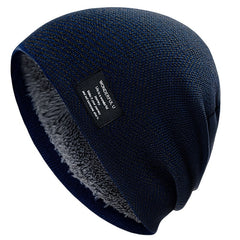 Plus Velvet Knitted Beanie Winter Outdoor Windproof Hat