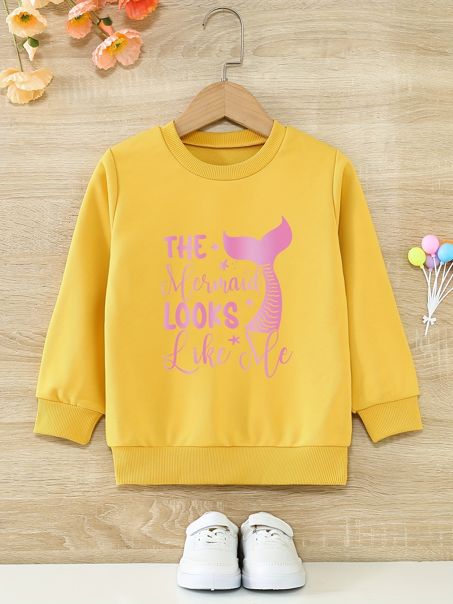 Mermaid Tail Pattern Sweatshirt For Girls
