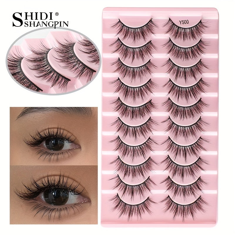 10 Pairs 3D Faux Mink False Eyelashes Set for Dramatic Look