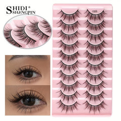 10 Pairs 3D Faux Mink False Eyelashes Set for Dramatic Look
