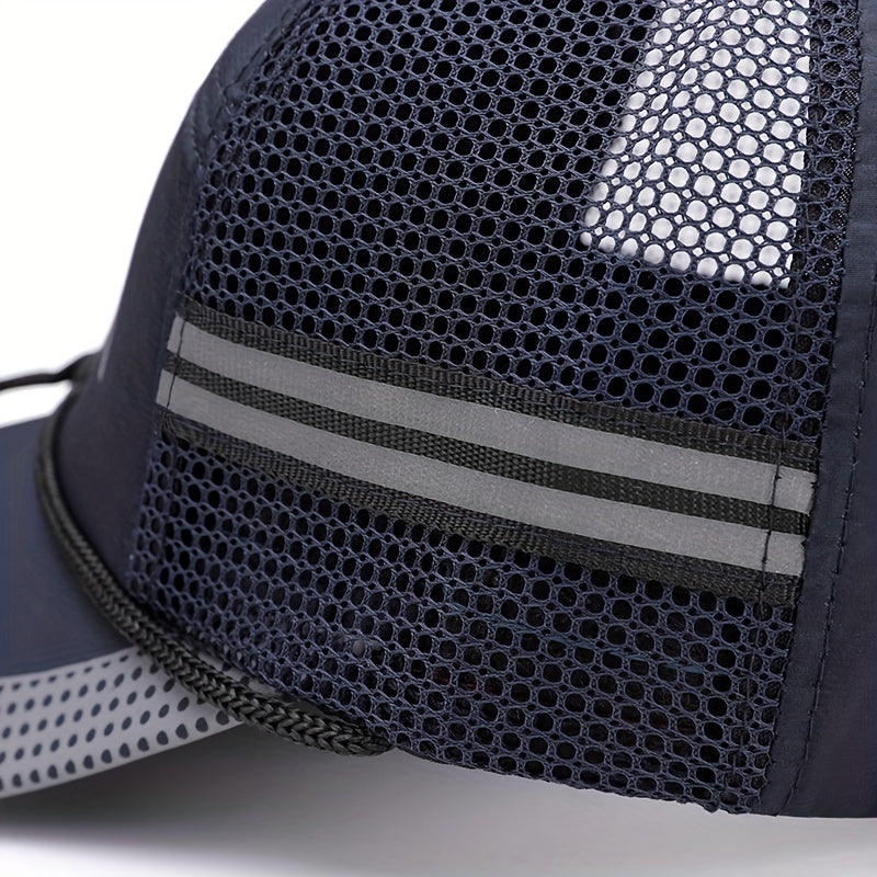 Men's Fishing Hat Mesh Sun Cap Breathable Outdoor Summer Peaked Gauze