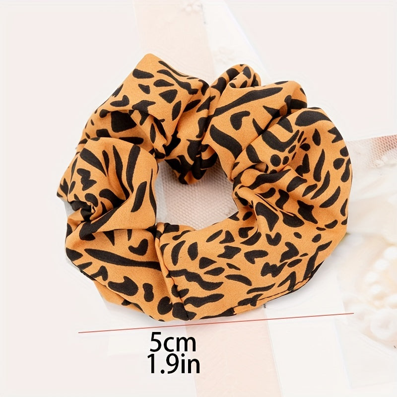 Snake Leopard Pattern Hair Tie Scrunchie Ponytail Head Rope Hair Accessories