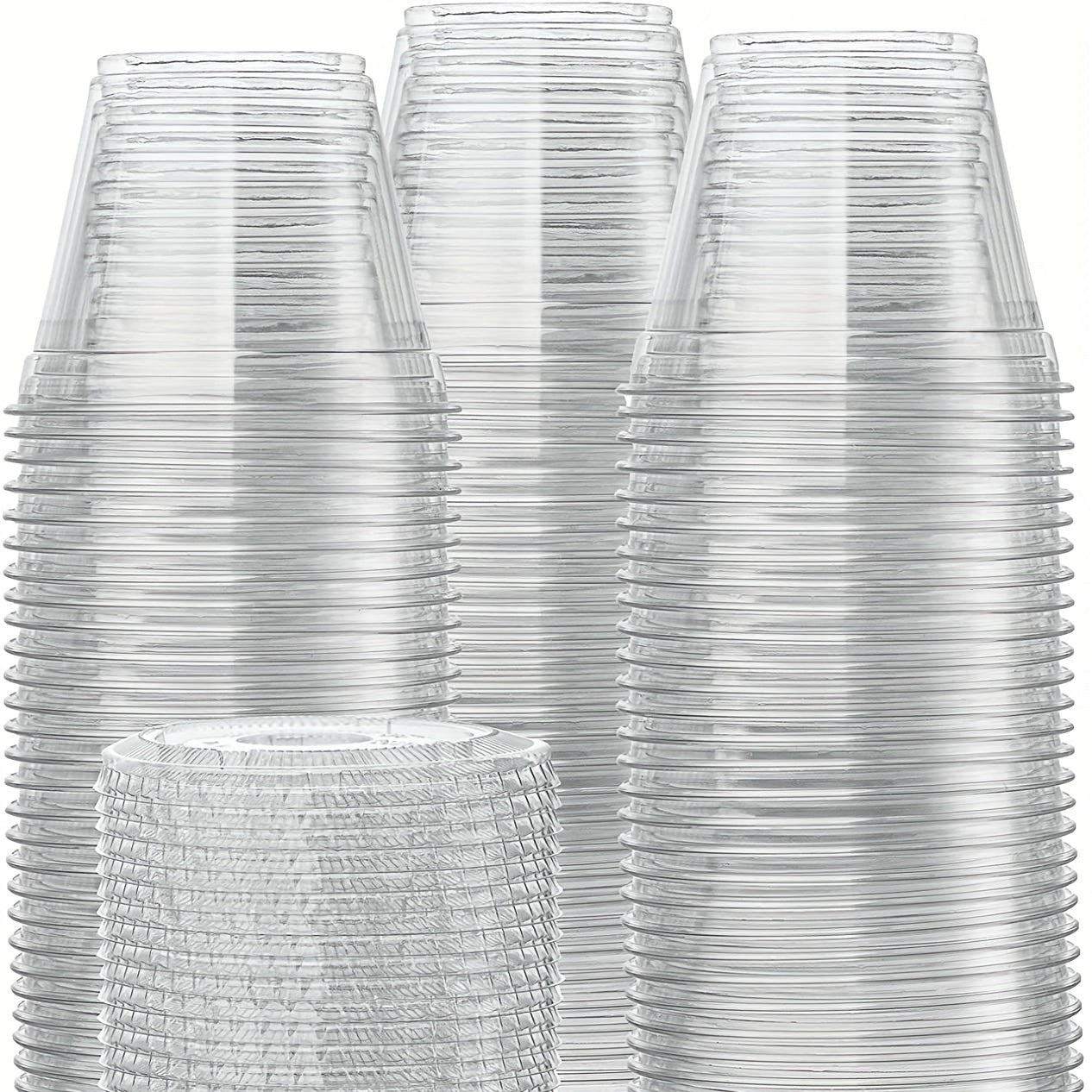 9 oz Clear Plastic Cup with Lid - Disposable and Crack Resistant