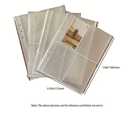 10pcs Transparent Loose Leaf Replacement Bag A5 Card Book 4 Compartments