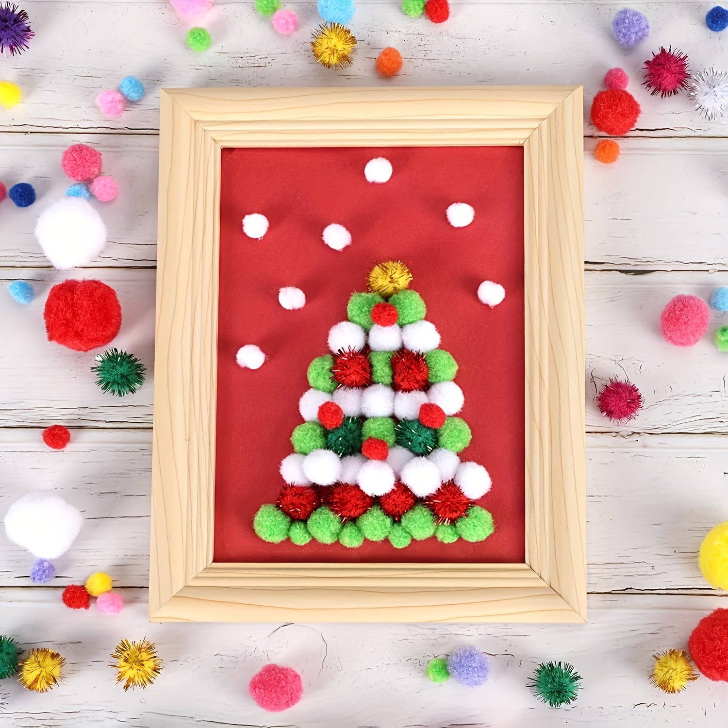 1200pcs Colorful Pom Poms Arts And Crafts DIY Kids Project Party Holiday Decor