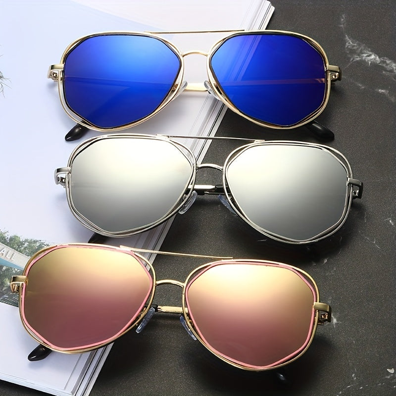 Aviator Hollow Sunglasses Y2K Metal Frame UV400