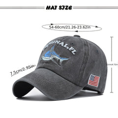 Shark American Flag Baseball Cap 3D Embroidered Letter Male Peaked Hat