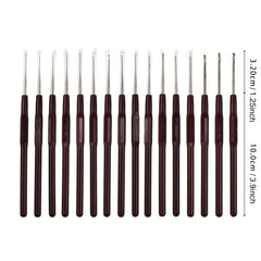 16pcs Ergonomic Crochet Hooks Set 0.5mm-2.5mm Knitting Needles Set