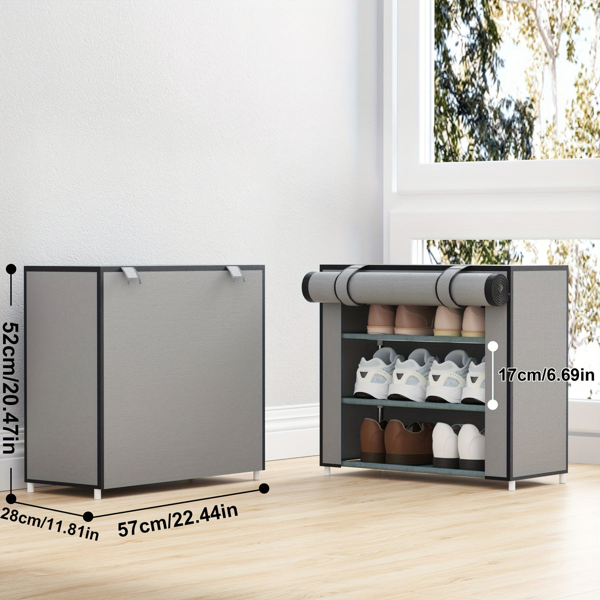 1pc Dustproof Shoes Storage Rack Standing Shoes Rack Easy Assembled