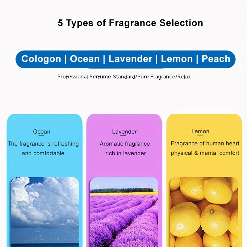 10pcs Car Air Freshener Tablets 5 Scents Lavender Lemon Ocean Peach Cologne