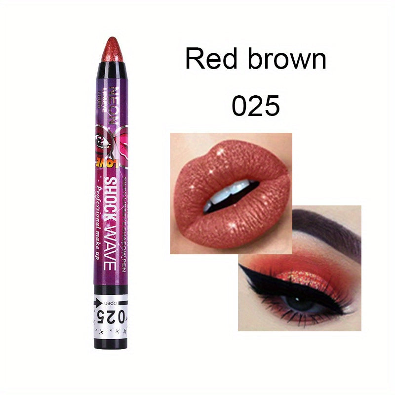 Eyeshadow Stick Lip Pencil 2 In 1 Smudge Proof Matte Sparkle