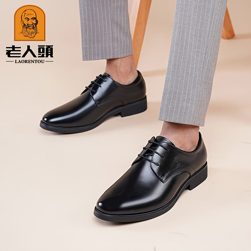LAORENTOU Men's Leather Pointed Toe Dress Oxford Shoes