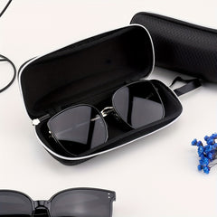 Plaid Pattern Glasses Case Zipper Sunglasses Storage Box