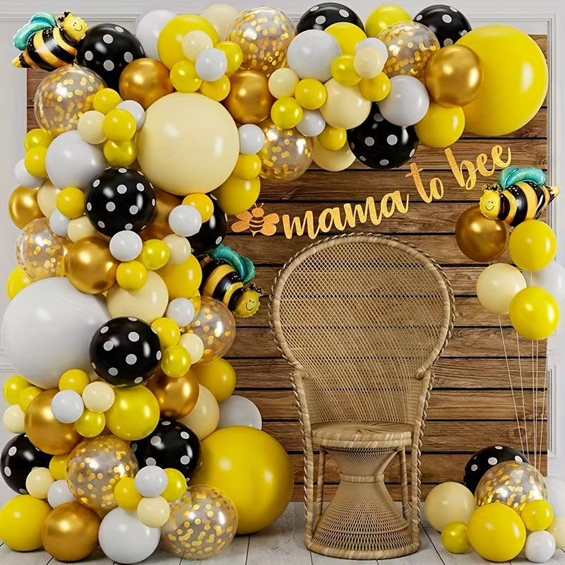 113pcs Little Bee Balloon Chain Set Gender Reveal Birthday Party Decoration