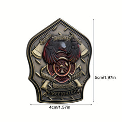 Firefighter Challenge Coin - Shield Shape Novelty Gift