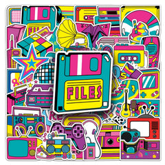 50pcs 80s Cartoon Graffiti Stickers Aesthetics Water Bottle Laptop Phone Decals