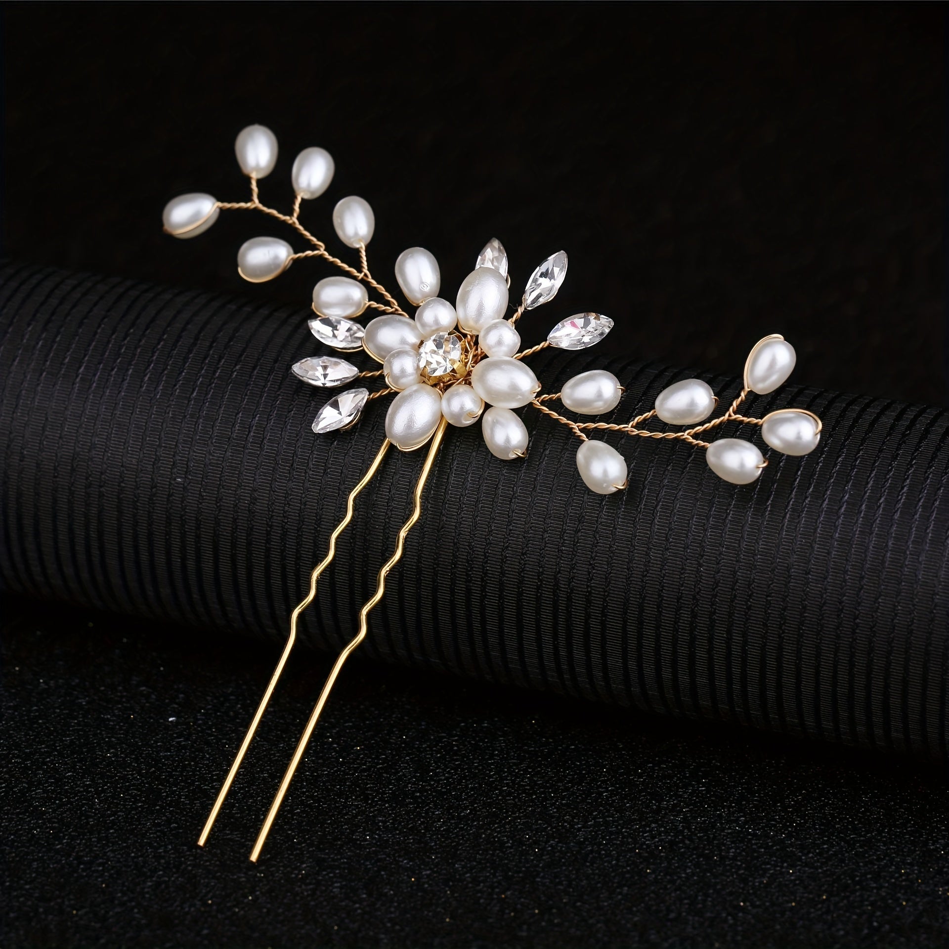 Vintage Faux Pearl Hair Stick for Wedding Party Wear