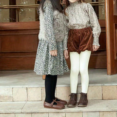 2pairs Girls Kids Knitted Leggings Soft High Elasticity Tight Leggings