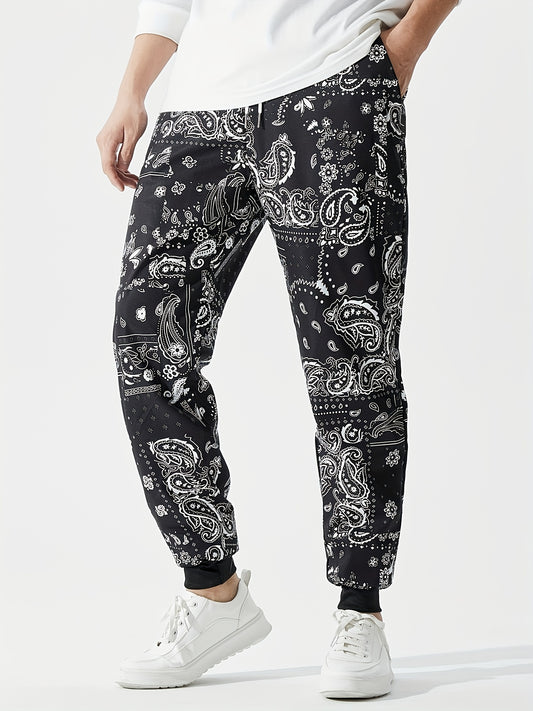 Men's Paisley Joggers with Elastic Waist