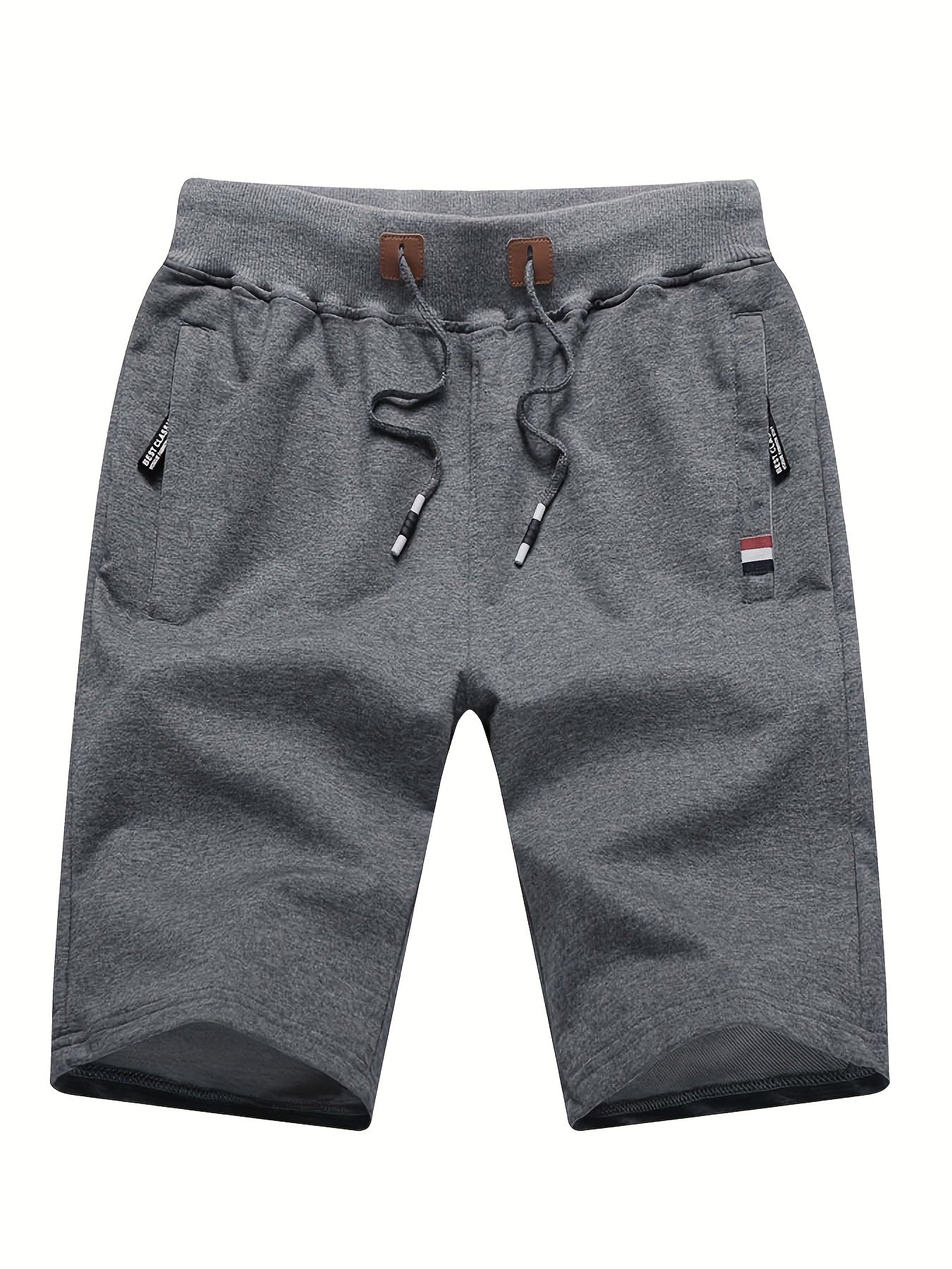 Men's Casual Solid Mid Stretch Elastic Waist Drawstring Shorts