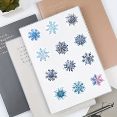 54pcs Ice Crystal Snowflake Vinyl Stickers Mixed Colors